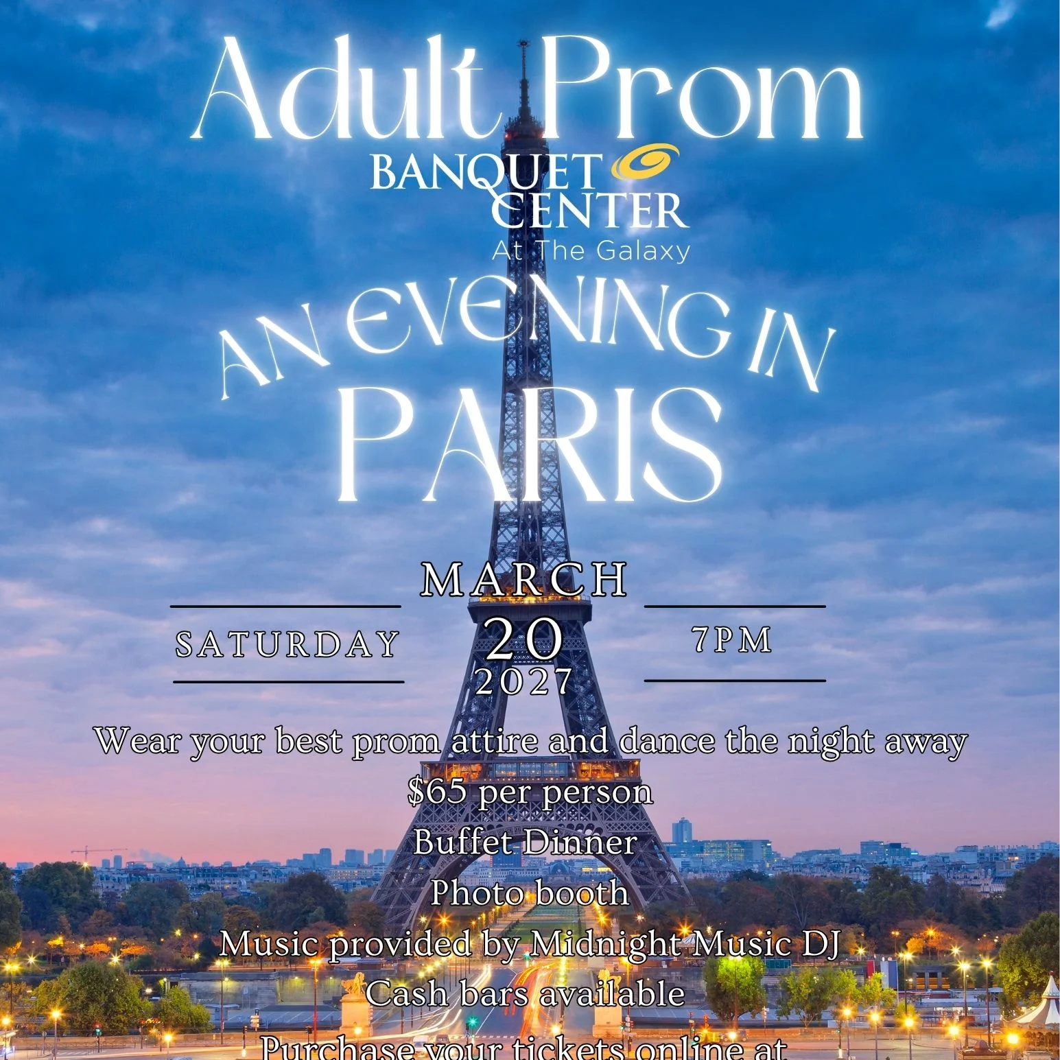 Adult Prom at the Galaxy - An Evening in Paris - Saturday, March 20, 7:00 PM